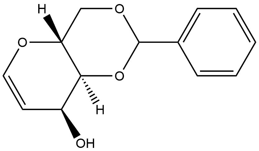 1,5-アンヒドロ-2-デオキシ-4-O,6-O-(フェニルメチレン)-D-ribo-ヘキサ-1-エニトール 化学構造式