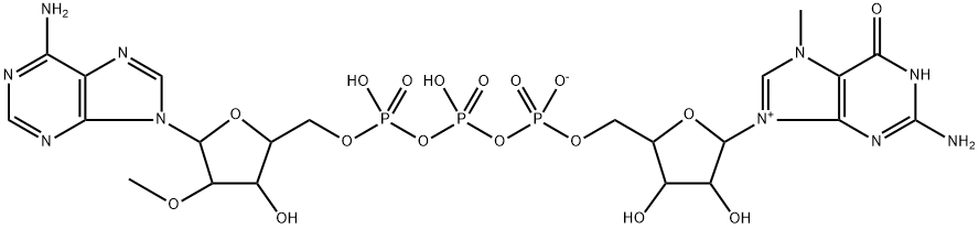 Guanosine 5'-(tetrahydrogen triphosphate), 7-methyl-, inner salt, P''→5'-ester with 2'-O-methyladenosine Structure