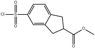 1H-Indene-2-carboxylic acid, 5-(chlorosulfonyl)-2,3-dihydro-, methyl ester|5-(氯磺酰基)-2,3-二氢-1H-茚-2-羧酸甲酯