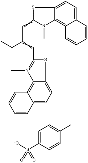 Naphtho[1,2-d]thiazolium, 1-methyl-2-[2-[(1-methylnaphtho[1,2-d]thiazol-2(1H)-ylidene)methyl]-1-buten-1-yl]-, 4-methylbenzenesulfonate (1:1) Structure