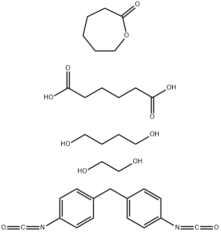 Hexanedioic acid,polymer with 1,4-butanediol,1,2-ethanediol,1,1'-methylenebis[4-isocyanatobenzene] and 2-oxepanone Structure