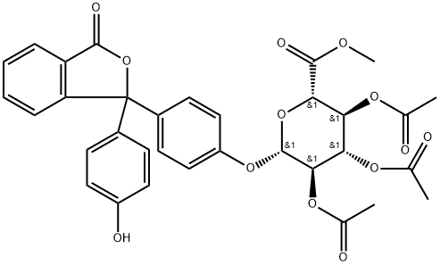 β-D-Glucopyranosiduronic acid, 4-[1,3-dihydro-1-(4-hydroxyphenyl)-3-oxo-1-isobenzofuranyl]phenyl, methyl ester, 2,3,4-triacetate 结构式