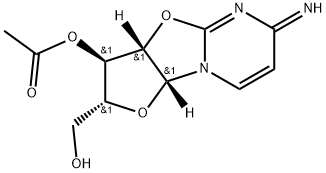 6H-Furo[2',3':4,5]oxazolo[3,2-a]pyrimidine-2-methanol, 3-(acetyloxy)-2,3,3a,9a-tetrahydro-6-imino-, [2R-(2α,3β,3aβ,9aβ)]- (9CI) Structure
