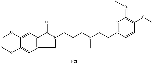 1H-Isoindol-1-one, 2-[3-[[2-(3,4-dimethoxyphenyl)ethyl]methylamino]propyl]-2,3-dihydro-5,6-dimethoxy-, hydrochloride (1:1) Struktur