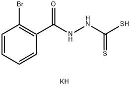 Benzoic acid, 2-bromo-, 2-(dithiocarboxy)hydrazide, potassium salt (1:1) 化学構造式