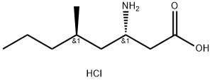 Octanoic acid, 3-aMino-5-Methyl-, hydrochloride (1:1), (3S,5R)- Struktur