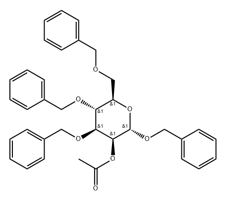 Benzyl 3-O,4-O,6-O-tribenzyl-α-D-mannopyranoside acetate Structure
