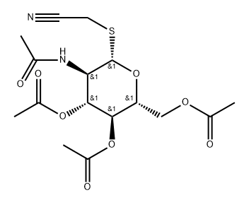 CYANOMETHYL-2-ACETAMIDO-2-DEOXY-3-4-6-TRI-O-ACETYL-1-THIO-B-D- GLUCOPYRANOSIDE Struktur