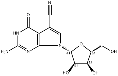 7-cyano-7-deazaguanosine 化学構造式