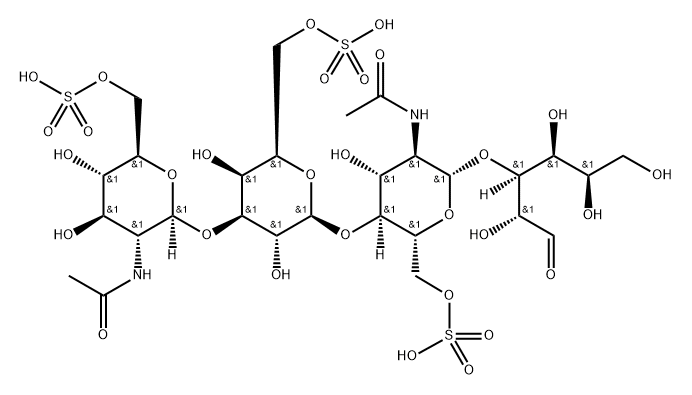 beta-Glcp-NAc6SO(3)-(1-3)-beta-Galp6SO(3)-(1-4)-beta-GlcpNAc6SO(3)-(1-3)-Galp Structure