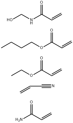 2-Propenoic acid, butyl ester, polymer with ethyl 2-propenoate, N-(hydroxymethyl)-2-propenamide, 2-propenamide and 2-propenenitrile 化学構造式