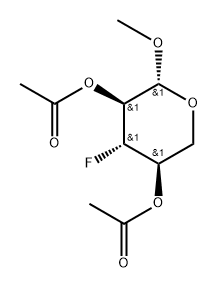 Methyl 2,4-Di-O-acetyl-3-deoxy-3-fluoro-b-D-xylopyranoside Struktur