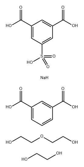 1,3-Benzenedicarboxylic acid, 5-sulfo-, monosodium salt, polymer with 1,3-benzenedicarboxylic acid, 1,2-ethanediol and 2,2'-oxybis[ethanol] Structure