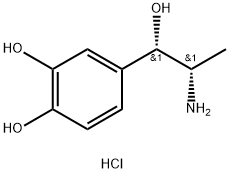 1,2-Benzenediol, 4-(2-amino-1-hydroxypropyl)-, hydrochloride, [S-(R*,R*)]- (9CI) Structure