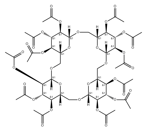 cyclogentiotetraose peracetate Struktur