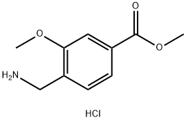 Benzoic acid, 4-(aminomethyl)-3-methoxy-, methyl ester, hydrochloride (1:1) Struktur