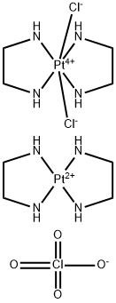 Platinum(2+), bis(1,2-ethanediamine-κN1,κN2)-, (SP-4-1)-, (OC-6-12)-dichlorobis(1,2-ethanediamine-κN1,κN2)platinum(2+) perchlorate (1:1:4) Struktur