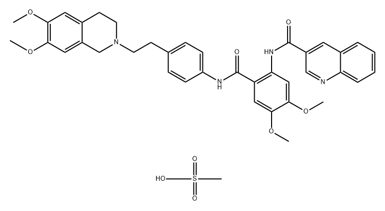 N-[2-({4-[2-(6,7-Dimethoxy-3,4-dihydro-2(1H)-isoquinolinyl)ethyl]phenyl}carbamoyl)-4,5-dimethoxyphenyl]-3-quinolinecarboxamide|化合物 T6287L