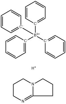 Borate(1-), tetraphenyl-, hydrogen, compd. with 2,3,4,6,7,8-hexahydropyrrolo[1,2-a]pyrimidine (1:1:1) Struktur