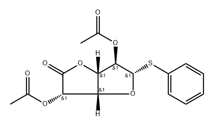 .beta.-D-Glucofuranosiduronic acid, phenyl 1-thio-, .gamma.-lactone, 2,5-diacetate Structure