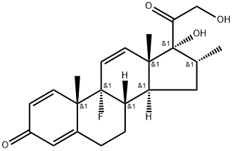 Pregna-1,4,11-triene-3,20-dione, 9-fluoro-17,21-dihydroxy-16-methyl-, (16α)- (9CI) 化学構造式