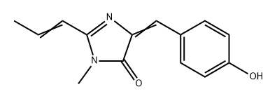 4H-Imidazol-4-one,  3,5-dihydro-5-[(4-hydroxyphenyl)methylene]-3-methyl-2-(1-propenyl)-,  radical  ion(1-)  (9CI) 化学構造式