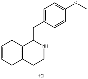 Isoquinoline, 1,2,3,4,5,8-hexahydro-1-[(4-methoxyphenyl)methyl]-, hydrochloride (1:1) 化学構造式