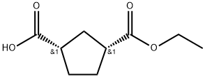 1,3-Cyclopentanedicarboxylic acid, monoethyl ester, cis- (9CI),62959-17-5,结构式