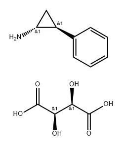 (1R,2S)-2-苯基环丙胺-L-酒石酸盐, 63038-64-2, 结构式