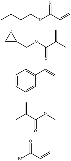 2-Propenoic acid, 2-methyl-, methyl ester, polymer with butyl 2-propenoate, ethenylbenzene, oxiranylmethyl 2-methyl-2-propenoate and 2-propenoic acid|
