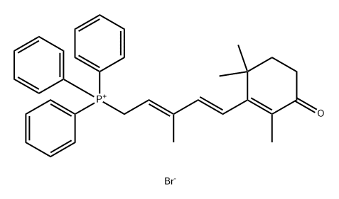 Phosphonium, [(2E,4E)-3-methyl-5-(2,6,6-trimethyl-3-oxo-1-cyclohexen-1-yl)-2,4-pentadien-1-yl]triphenyl-, bromide (1:1),63184-93-0,结构式