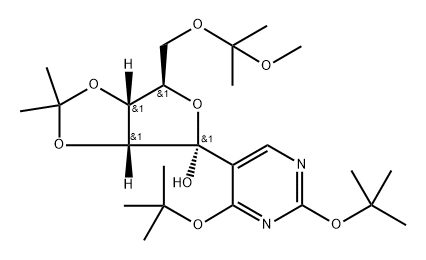 1-C-[2,4-Bis(1,1-diMethylethoxy)-5-pyriMidinyl]-5-O-(1-Methoxy-1-Methylethyl)-2,3-O-(1-Methylethylidene)-α-D-ribofuranose Structure