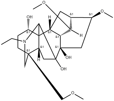 20-Ethyl-14α,16β-dimethoxy-4-(methoxymethyl)aconitane-1α,7,8-triol Structure