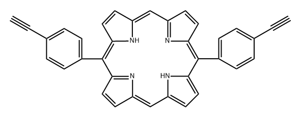 5,15-双(4--乙炔基苯基)卟啉, 632301-81-6, 结构式