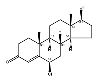 4-Androsten-6β-chloro-17β-ol-3-one,63321-10-8,结构式