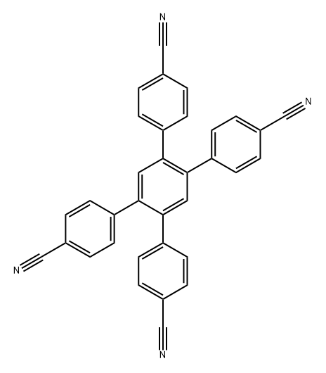 1,2,4,5-tetrakis(4-cyanophenyl)benzene Struktur