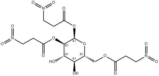 1-O,2-O,3-O-Tri(3-nitropropanoyl)-α-D-glucopyranose Struktur