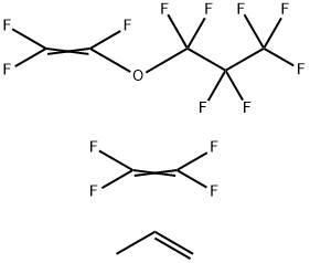 1-丙烯与1,1,1,2,2,3,3-七氟代-3-[(三氟代乙烯基)氧基]丙烷和四氟乙烯的聚合物, 63391-86-6, 结构式