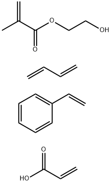 2-甲基-2-丙烯酸-2-羟基乙基酯与1,3-丁二烯、乙烯基苯和2-丙烯酸的聚合物,63410-99-1,结构式