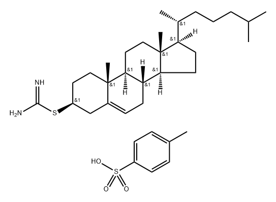 O-(thiocarbamimidoyl)-O-(toluene-p-sulphonyl)cholest-5-ene-3beta-thiol Struktur