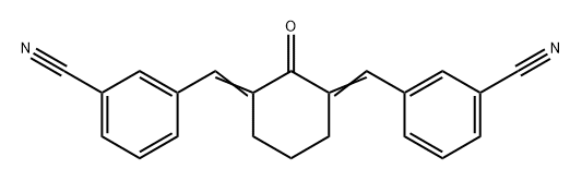 Benzonitrile, 3,3'-[(2-oxo-1,3-cyclohexanediylidene)dimethylidyne]bis- (9CI) Structure