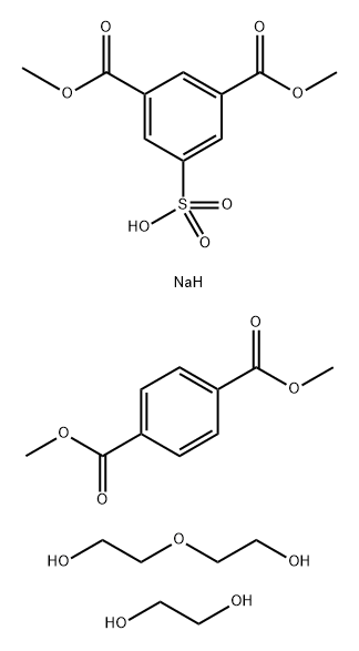 5-Sulfo-1,3-benzenedicarboxylic acid, 1,3-dimethyl ester sodium salt polymer with dimethyl 1,4-benzenedicarboxylate, 1,2-ethanediol and 2,2'-oxybis[ethanol] Struktur
