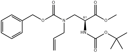 L-Alanine, N-[(1,1-dimethylethoxy)carbonyl]-3-[[(phenylmethoxy)carbonyl]-2-propen-1-ylamino]-, methyl ester Structure
