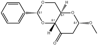 methyl 4,6-O-(R)-benzylidene-2-deoxy-α-D-erythrohexopyranosid-3-ulose 结构式