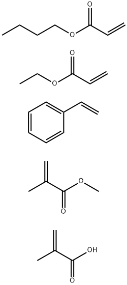 2-Propenoic acid, 2-methyl-, polymer with butyl 2-propenoate, ethenylbenzene, ethyl 2-propenoate and methyl 2-methyl-2-propenoate,63744-68-3,结构式