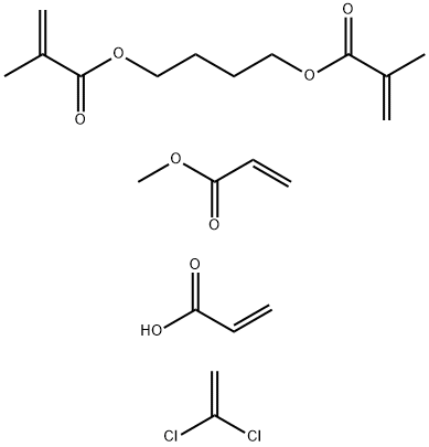 Methyl acrylate, acrylic acid, vinylidene chloride, butylene dimethacr ylate polymer,63744-76-3,结构式