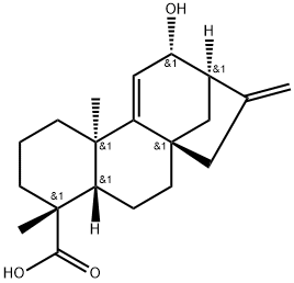 12ALPHA-羟基贝壳杉-9(11),16-二烯-18-酸, 63768-17-2, 结构式