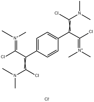 Methanaminium, N,N'-[1,4-phenylenebis[1-chloro-2-[chloro(dimethylamino)methylene]-2-ethanyl-1-ylidene]]bis[N-methyl-, chloride (1:2) Struktur