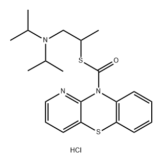 10H-Pyrido[3,2-b][1,4]benzothiazine-10-carbothioic acid, S-[2-[bis(1-methylethyl)amino]-1-methylethyl] ester, hydrochloride (1:1) Struktur