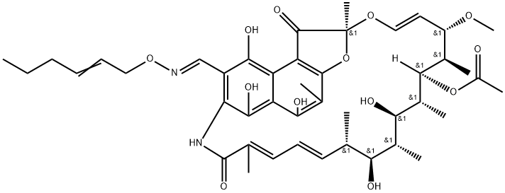 3-[(2-Hexenyl)oxyiminomethyl]rifamycin,63950-95-8,结构式